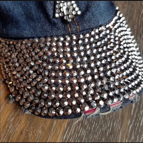 NWOT* DENIM BLING CROSS BALL CAP 🧢 - Picture 2 of 5